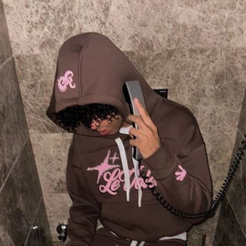 American Letter Graphics Two Piece Set Y2K Clothes Mens Womens Sportswear Hip Hop Oversized Hoodie Sweatshirt Casual Sweatpants